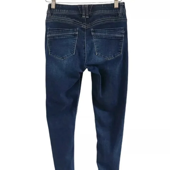 Democracy AB Technology Jeans Womens Size 2 Denim Stretch Tapered Blue Dark Wash - Picture 3 of 5